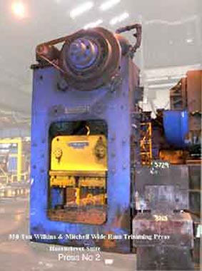 350 Ton Wilkins and Mitchell Wide Ram Trimming Press